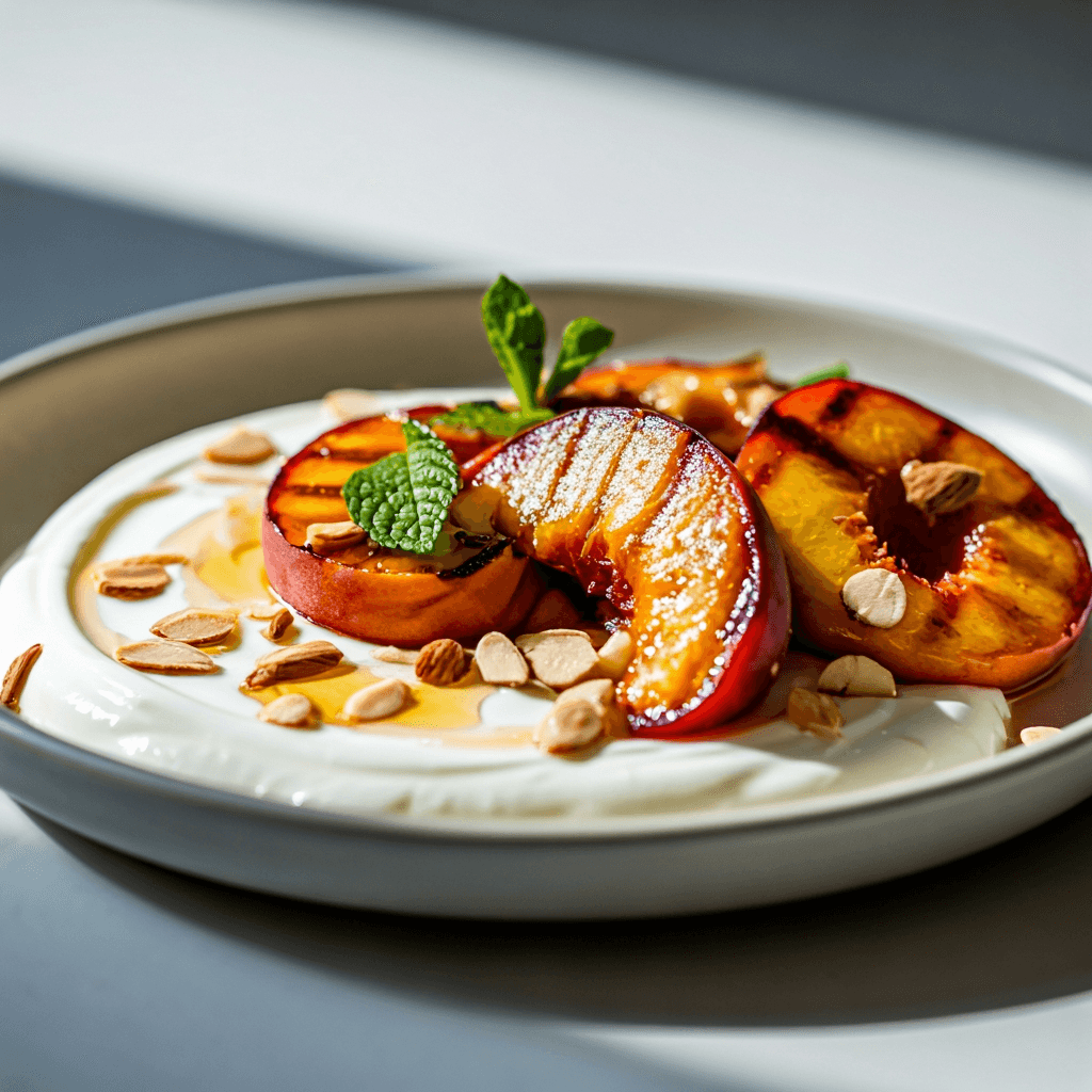 Greek Yogurt with Grilled Peaches