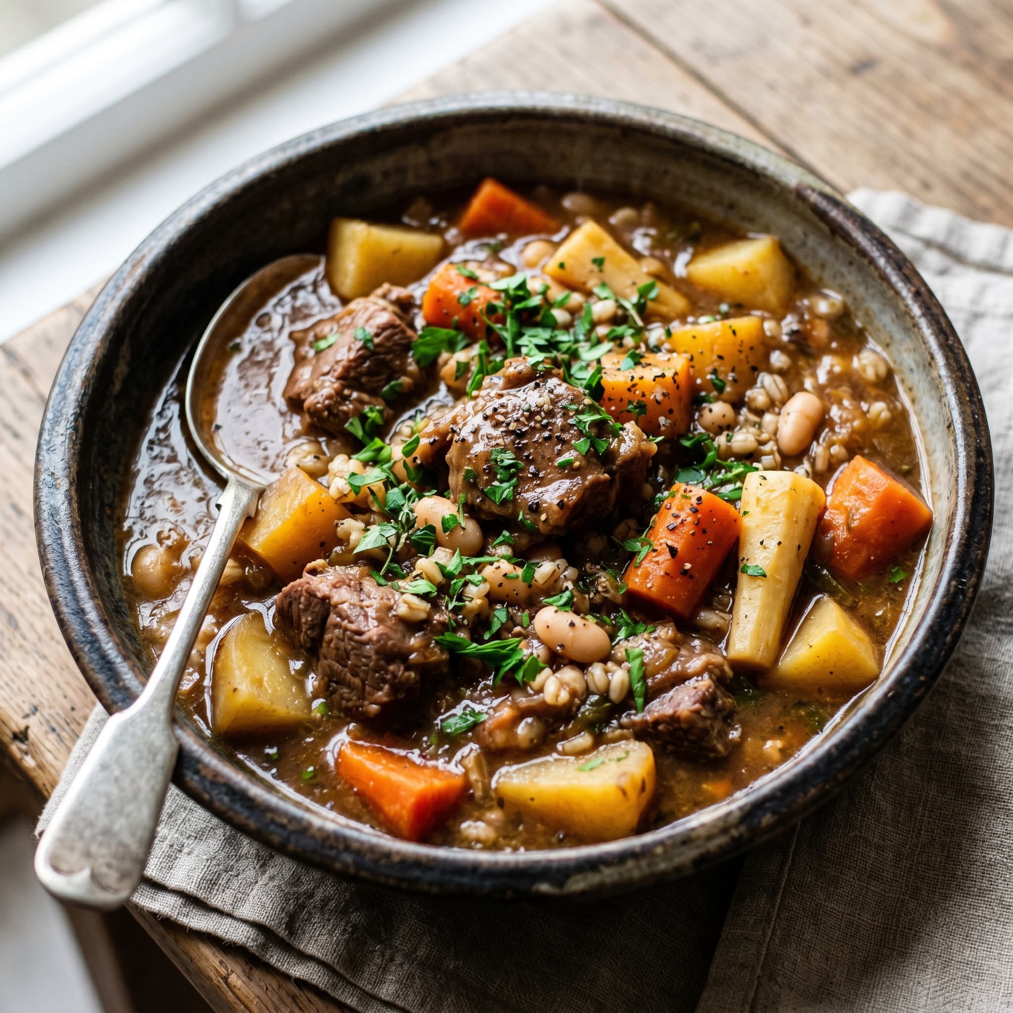 Hearty British Lamb & Root Vegetable Stew