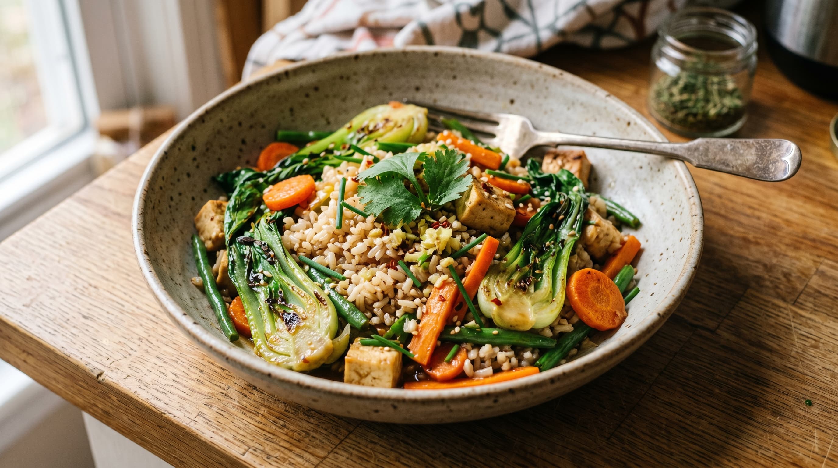 Featured image for "Beyond the Basics: Navigating Common Challenges and Nuances of the Low FODMAP Diet": A warm, inviting kitchen counter filled with vibrant, fresh low-FODMAP ingredients like colorful ...