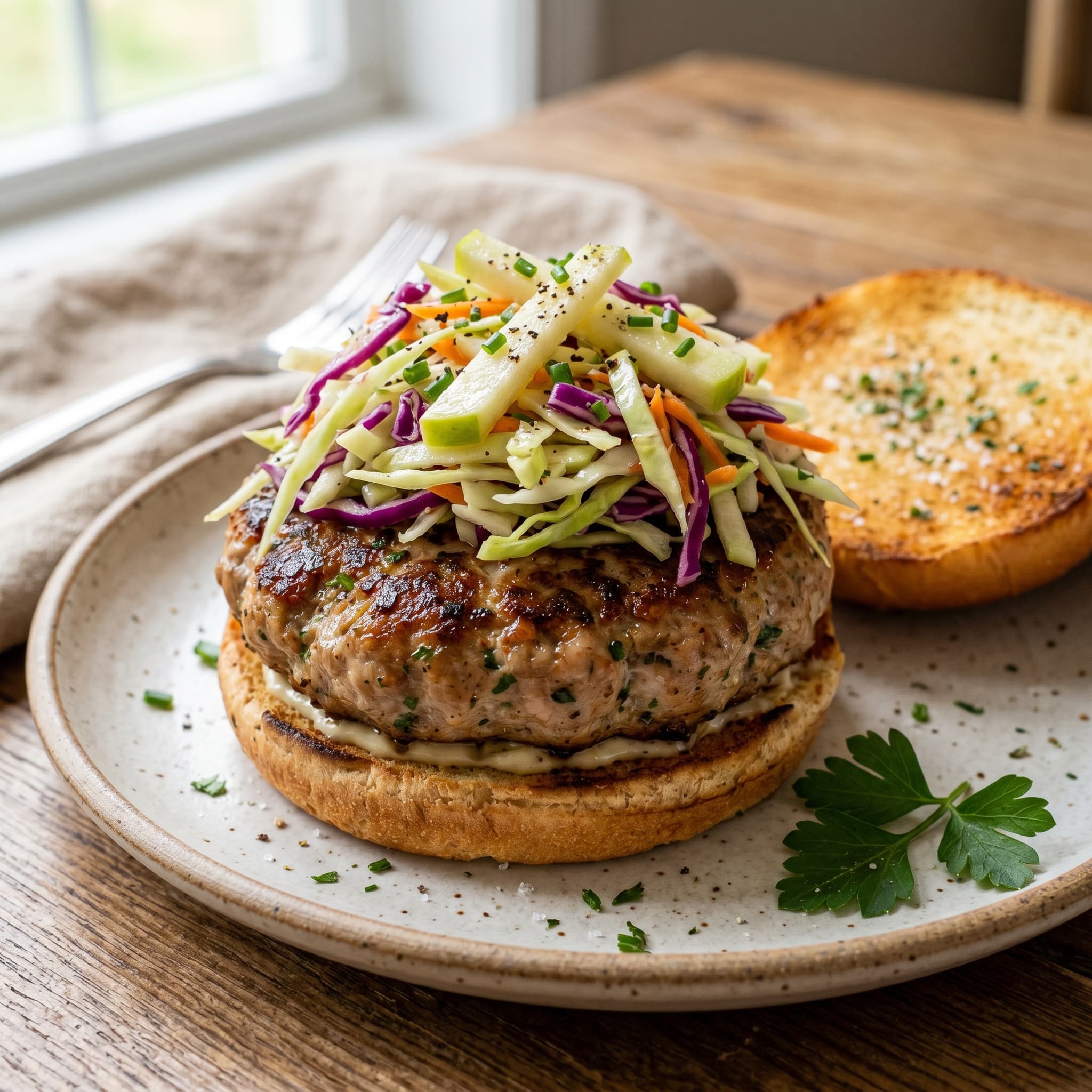 Low Histamine Turkey Burgers with Apple-Cabbage Slaw