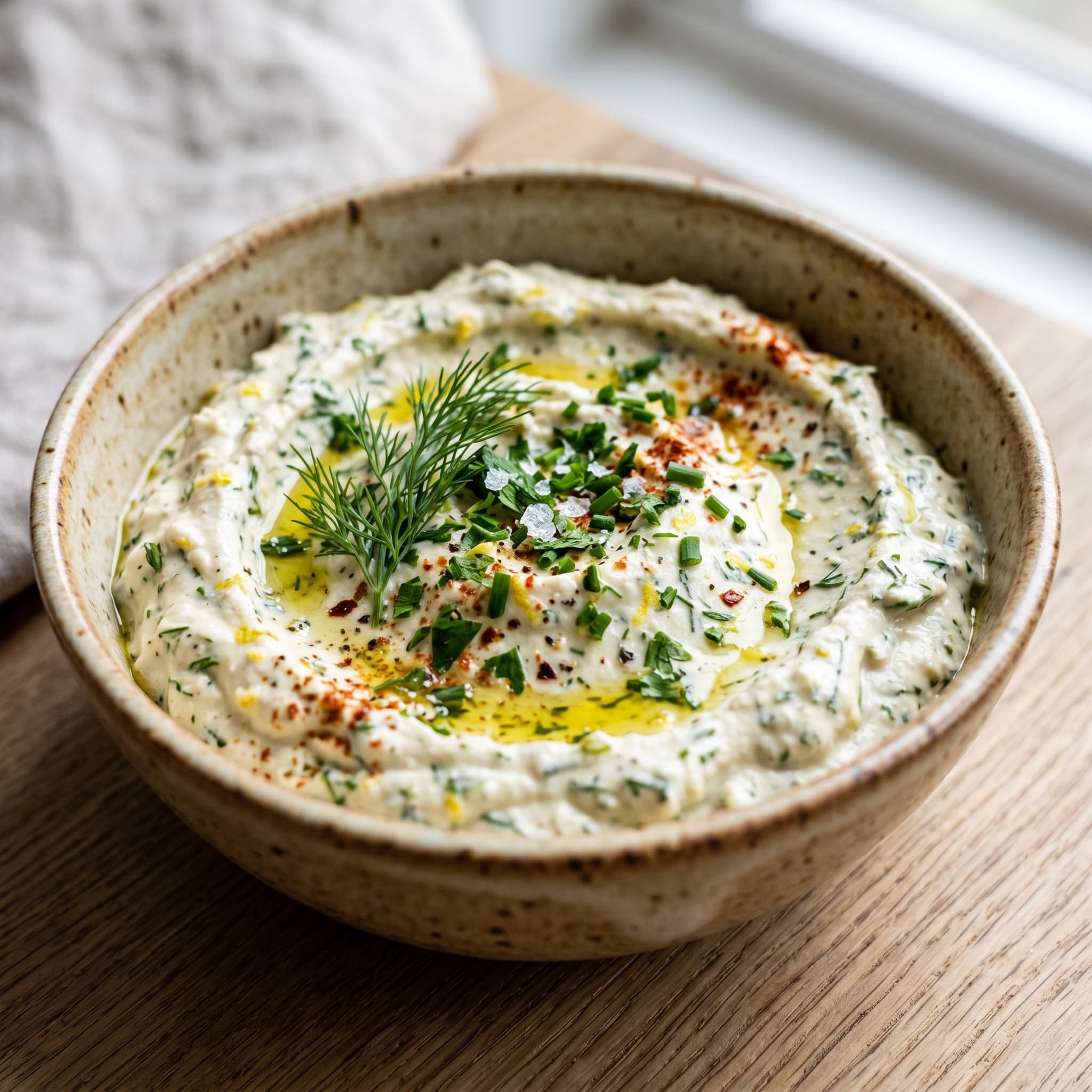 Zesty Whipped Herb Tofu Dip