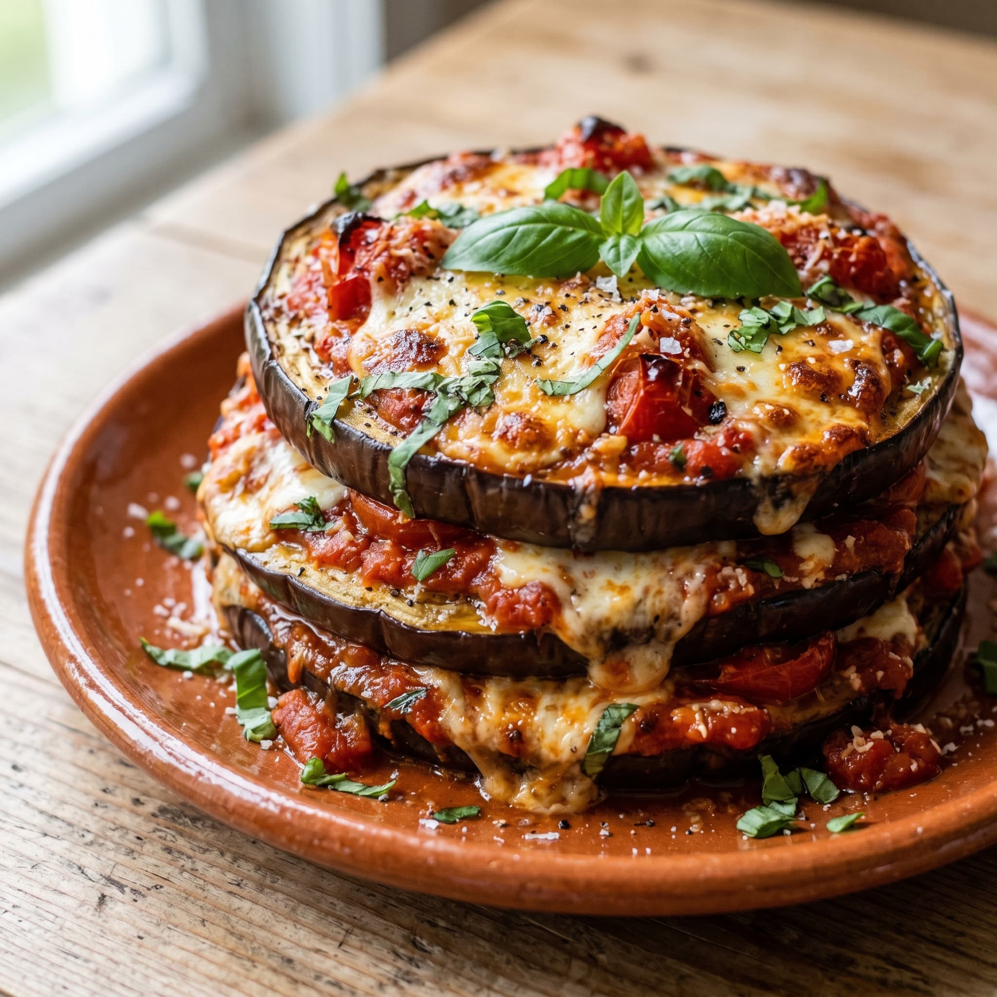 Baked Eggplant with Tomatoes and Basil